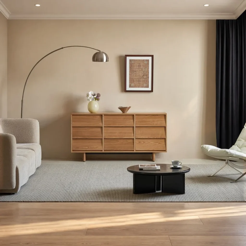 Waffle Ash Sideboard in natural oak — front view