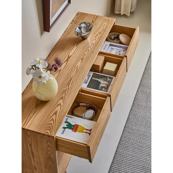 Waffle Ash Sideboard in natural oak — in a room setting