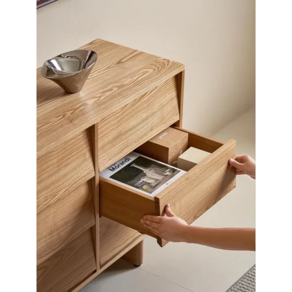 Waffle Ash Sideboard in natural oak — in a room setting