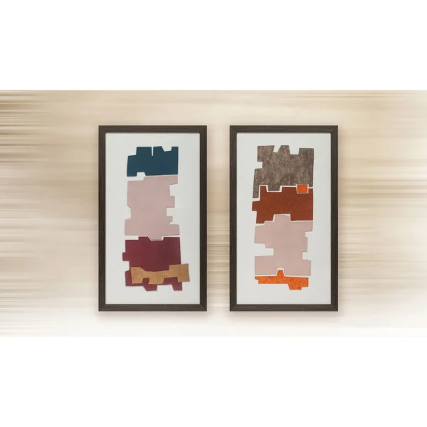 Stacked Colour Block Set of 2 in rose stone — in a room setting