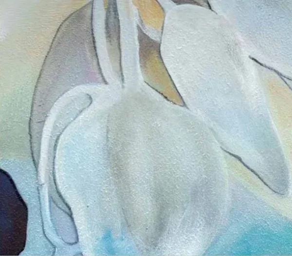 Floral Abstract Wall Art Set of 2 in Frames, 50 x 50 cm Each — detail