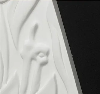 White Plaster Relief Set of 2 in ivory — detail
