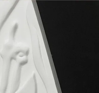 White Plaster Relief Set of 2 in ivory — detail