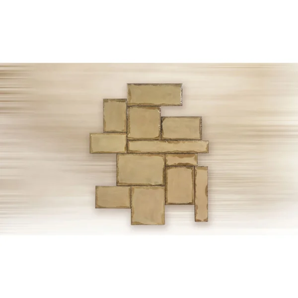 Sand Stone Block Wall Art Set, 105 x 125 cm in sand — in a room setting