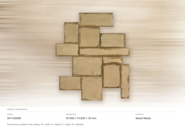 Sand Stone Block Wall Art Set, 105 x 125 cm in sand — dimensions