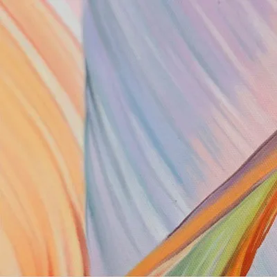 Pastel Swirl and Stripe Painting Set of 2, 90 x 120 cm Each in plum — detail