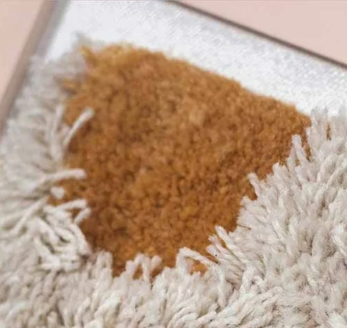 Tufted Textile Art Set of 2 in rust — detail