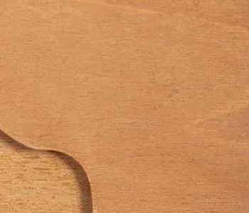 Leather Panel Set of 2 with Stitched Line, 36 x 36 cm Each in clay — detail