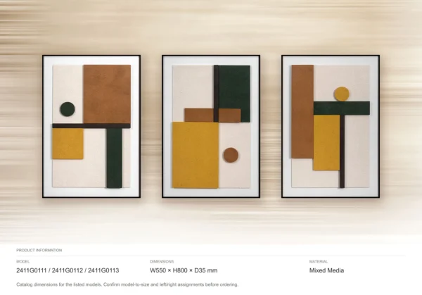 Bauhaus Colour Block Set of 3 in rust — dimensions