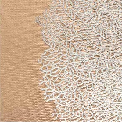 Leaf Skeleton Relief Set of 2 in sand — detail