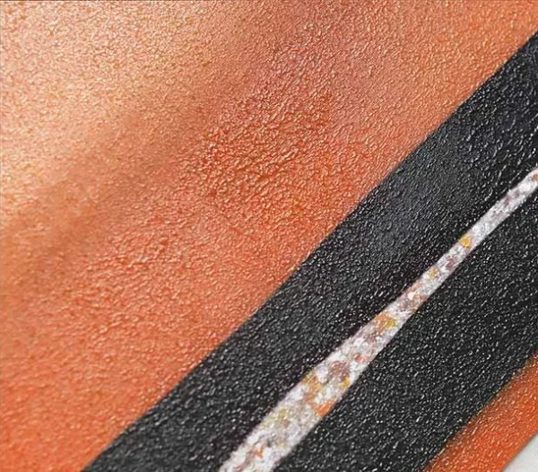 Orange Desert Abstract Set of 2 in rust — detail