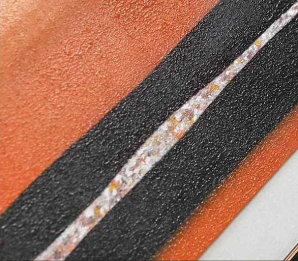 Orange Desert Abstract Set of 2 in rust — detail