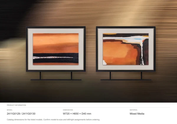 Orange Desert Abstract Set of 2 in rust — dimensions