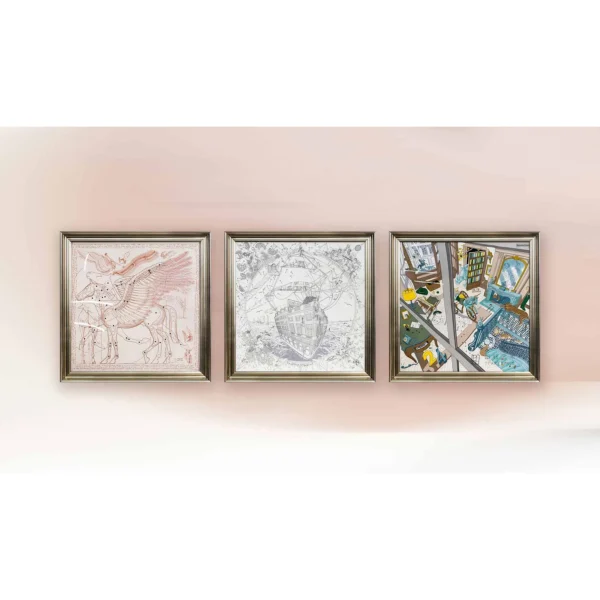 Mythical Beast Sketch Set of 3 in rust — in a room setting