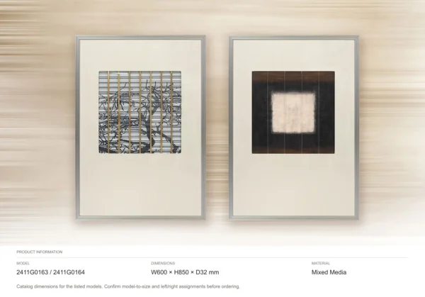 Grey Grid and Black Square Set of 2 in slate — dimensions