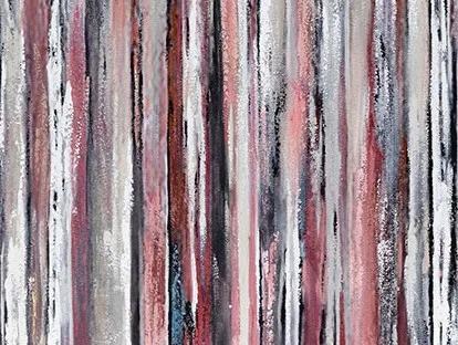 Vertical Streak Abstract Painting Set of 2, 60 x 90 cm Each in blue — detail