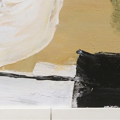 Sand and Blue Square Diptych in Line Frames, 45 x 90 cm Each — detail