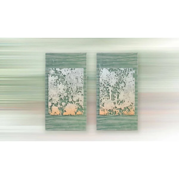 Sage Forest Silhouette Set of 2, 80 x 150 cm Overall in olive — in a room setting