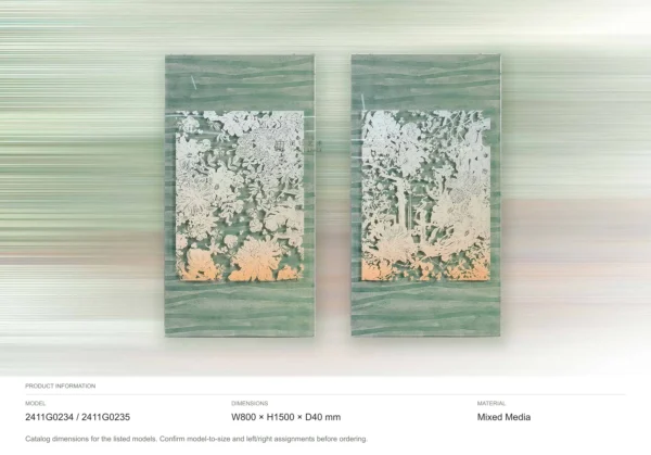 Sage Forest Silhouette Set of 2, 80 x 150 cm Overall in olive — dimensions