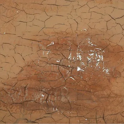 Rust and Copper Glazed Panel Set of 2, 80 x 80 cm Each in rust — detail