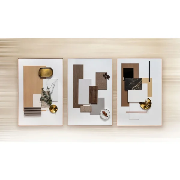 Material Board Collage Set of 3 in sand — in a room setting