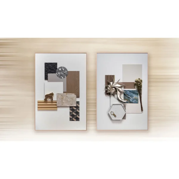 Material Board Collage Set of 2 in sand — in a room setting