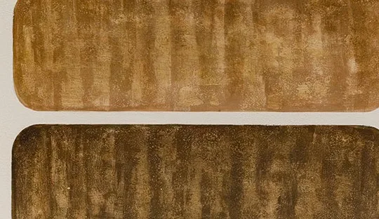 Stacked Capsule Painting in plum — detail