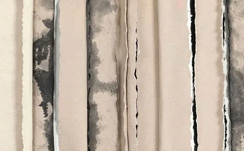 Striped Grid Panel Set of 2 in oatmeal — detail