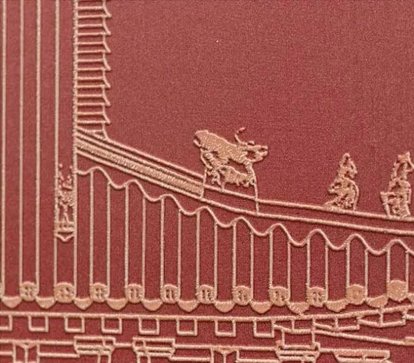 Red Architectural Drawing Set of 2 in red — detail