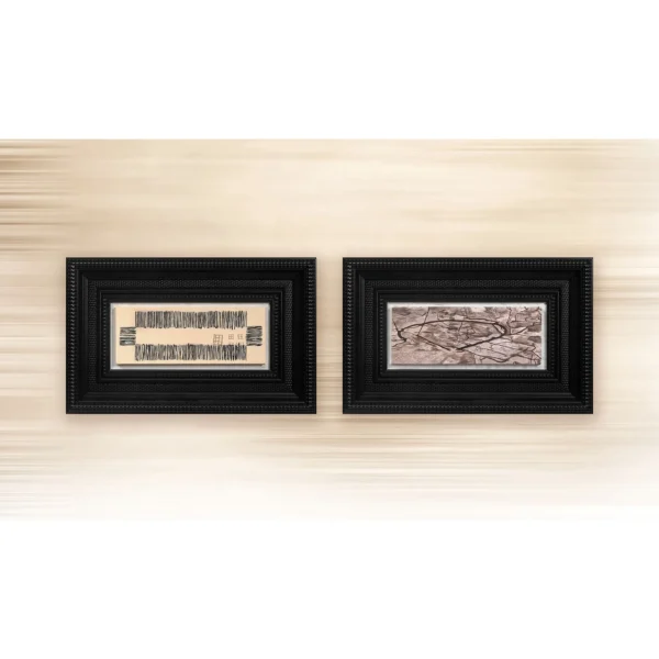 Small Textile Fragment Set of 2 in oatmeal — in a room setting