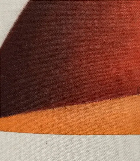 Wide-Brimmed Hat Portrait Painting Set of 2, 75 x 90 cm Each in red — detail