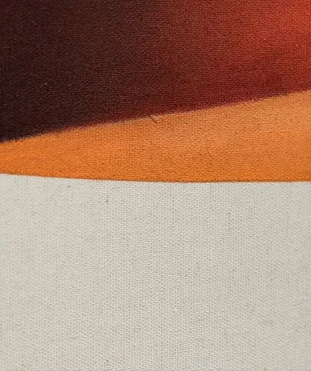 Wide-Brimmed Hat Portrait Painting Set of 2, 75 x 90 cm Each in red — detail