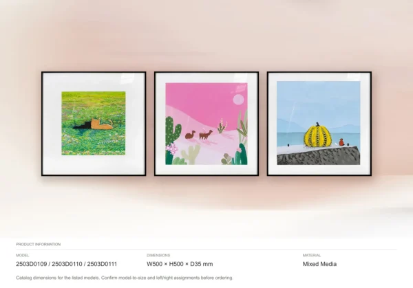 Playful Landscape Print Set of 3 in olive — dimensions