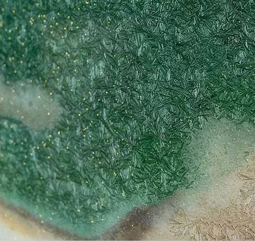 Malachite Fragment Set of 2 in Black Frames, 38 x 38 cm Each — detail