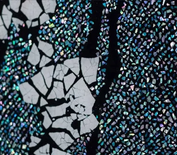 Blossom on Black Mosaic Set of 2, 100 x 100 cm Each in black — detail