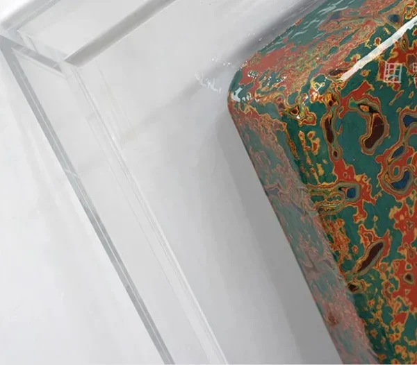Verdigris and Gold Speckle Panel Set of 2, 80 x 80 cm Each in olive — detail