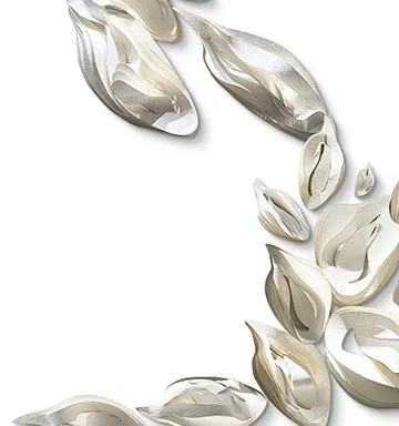 Silver Leaf Cluster Wall Sculpture Set, Vertical, 300 x 130 in silver — detail