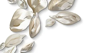 Silver Leaf Cluster Wall Sculpture Set, Vertical, 300 x 130 in silver — detail