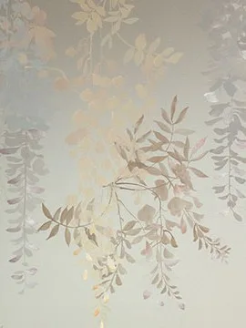 Wisteria Mural Panel Set of 4, 275 cm High in plum — detail
