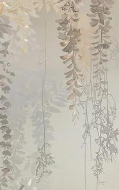 Wisteria Mural Panel Set of 4, 275 cm High in plum — detail