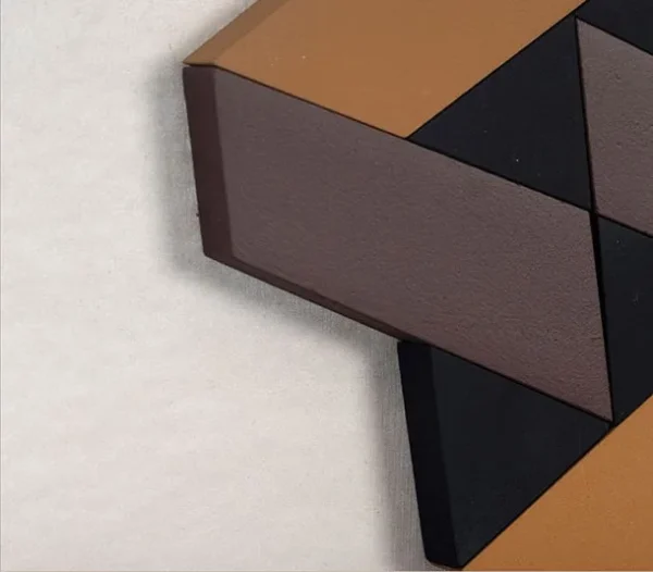 Wood Inlay Geometric Set of 2 in clay — detail