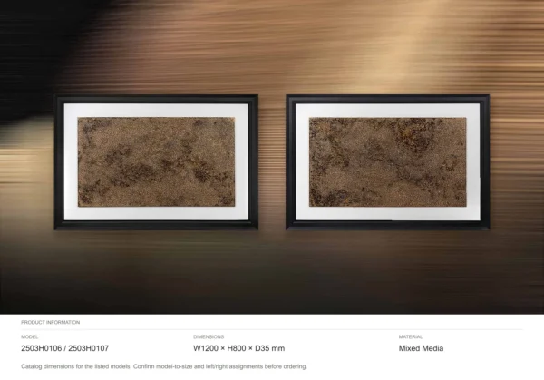Bronze Speckle Panel Set of 2 in bronze — dimensions