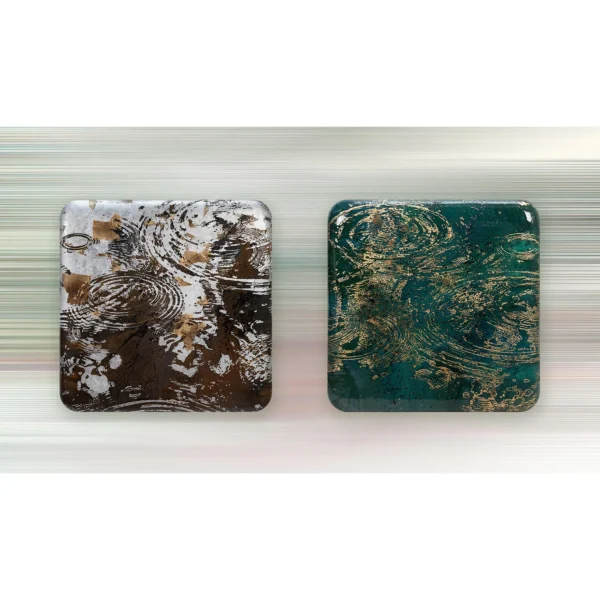 Glazed Ripple Set of 2 in clay — in a room setting