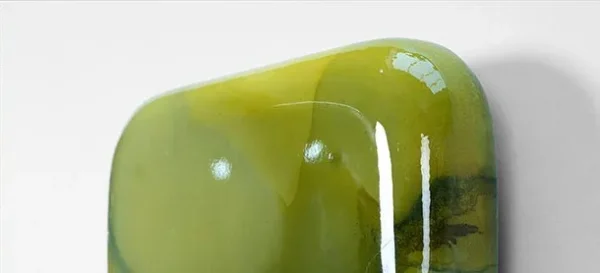 Glazed Ink Tile Set of 2 in Sage and Olive, 30 x 30 cm Each — detail