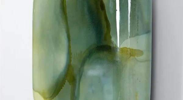 Glazed Ink Tile Set of 2 in Sage and Blue, 30 x 30 cm Each — detail