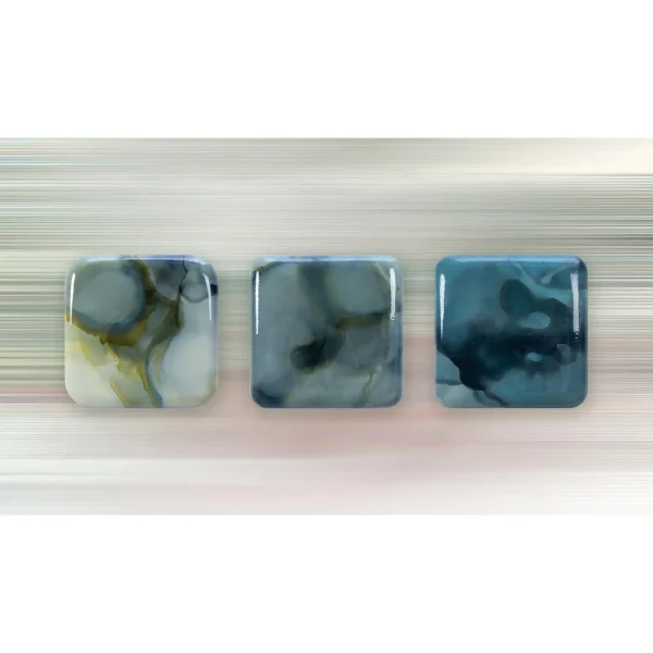 Glazed Ink Tile Set of 3 in slate — in a room setting