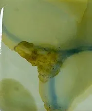 Glazed Ink Tile Set of 6 in olive — detail