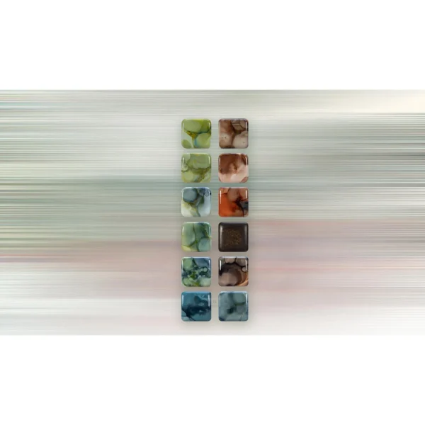 Glazed Ink Tile Column Set of 12, 70 x 210 cm Overall in multicolour — in a room setting