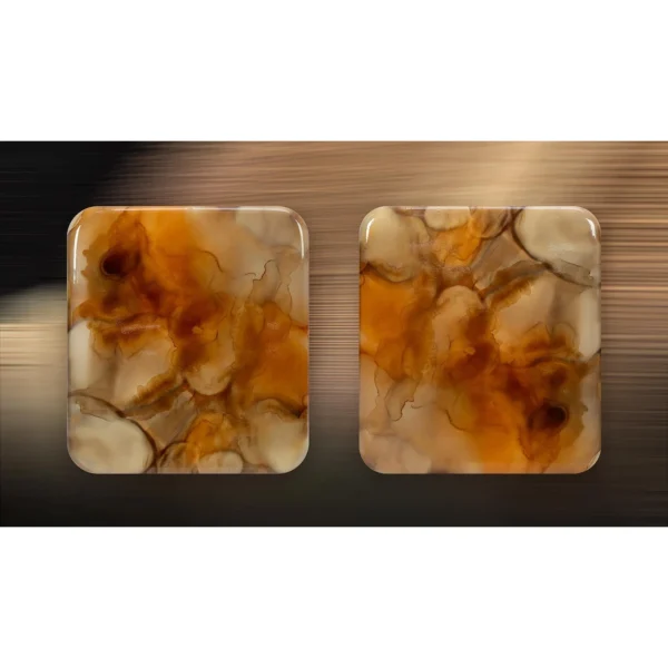 Amber Ink Glazed Set of 2, 66 x 73 cm Each in rust — in a room setting