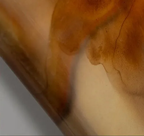 Amber Ink Glazed Set of 2, 66 x 73 cm Each in rust — detail